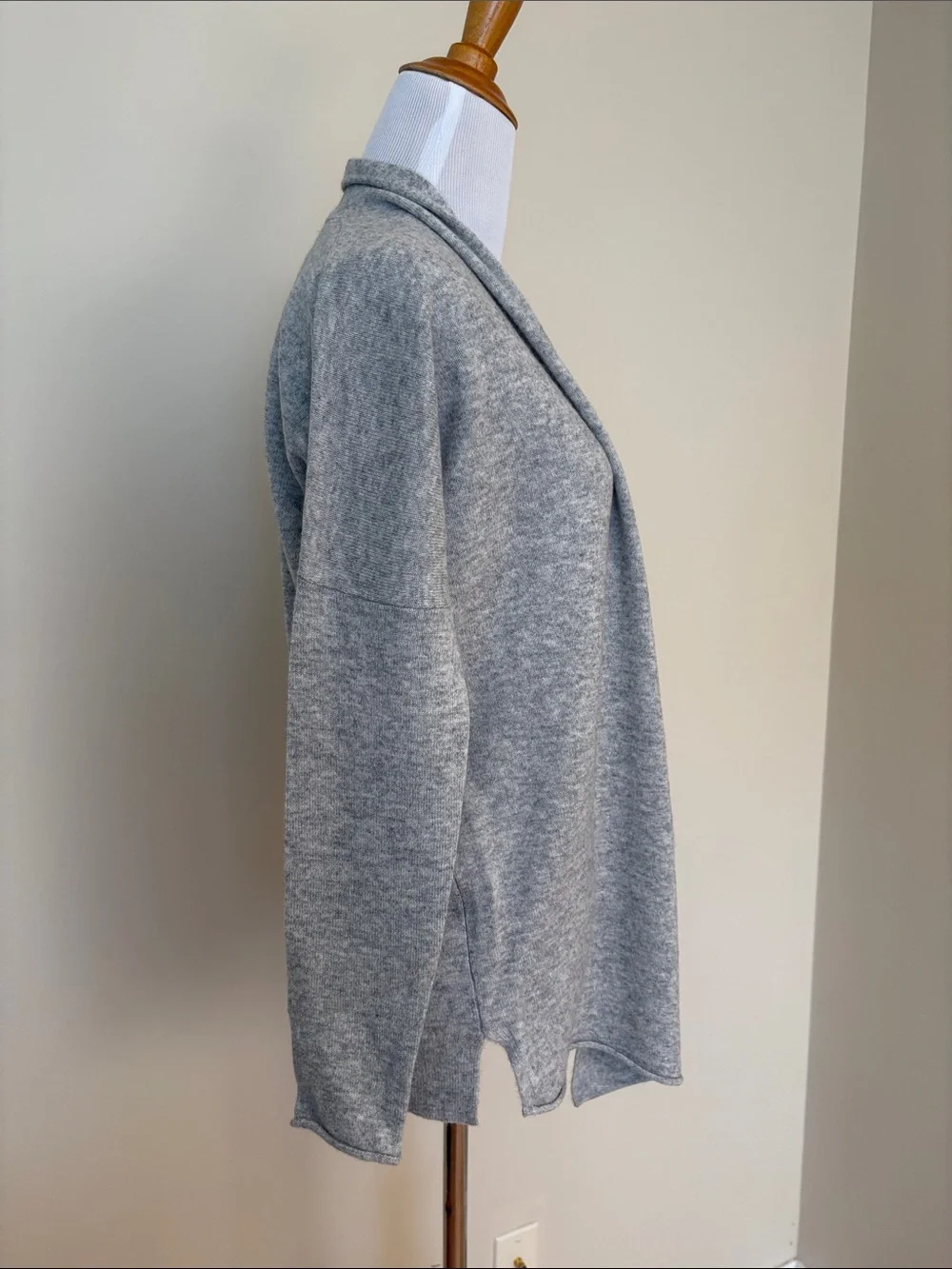 New J. Crew Light Gray Cashmere Open-Front Cardigan Sweater